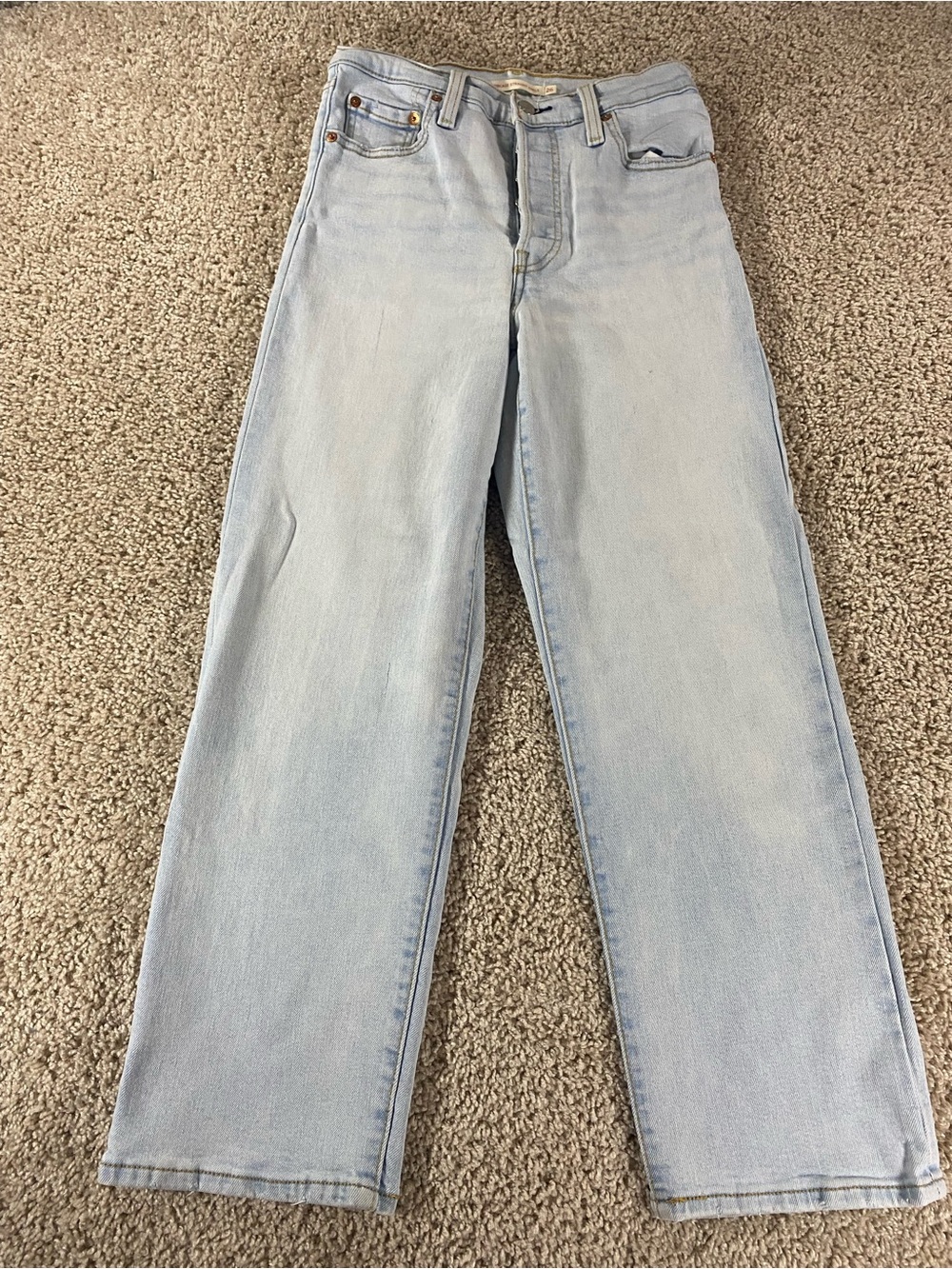 Levi's Size 26 Ribcage Straight Ankle Denim Light Wash Jean Fall Storm